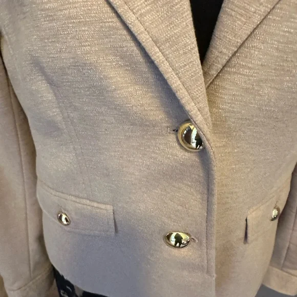 Women’s  Beige Blazer with Gold Buttons - Picture 3 of 5